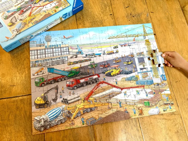 Jax working on the Construction at the Airport puzzle